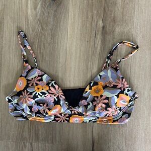 RVCA Floral Bikini Top with Adjustable Straps medium